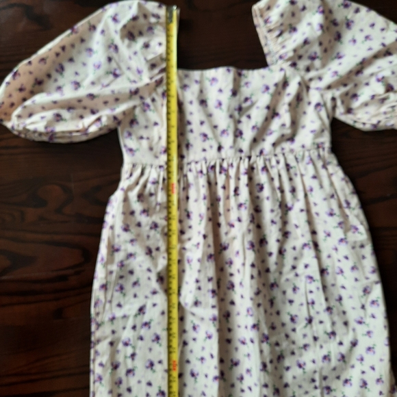 NWT Floral puff sleeves square neck dress XS - Picture 7 of 9